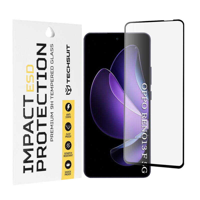 Folie sticla Oppo Reno13 F 5G Techsuit ESD Glass, negru