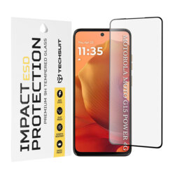 Folie sticla Motorola Moto G15 Power Techsuit ESD Glass, negru