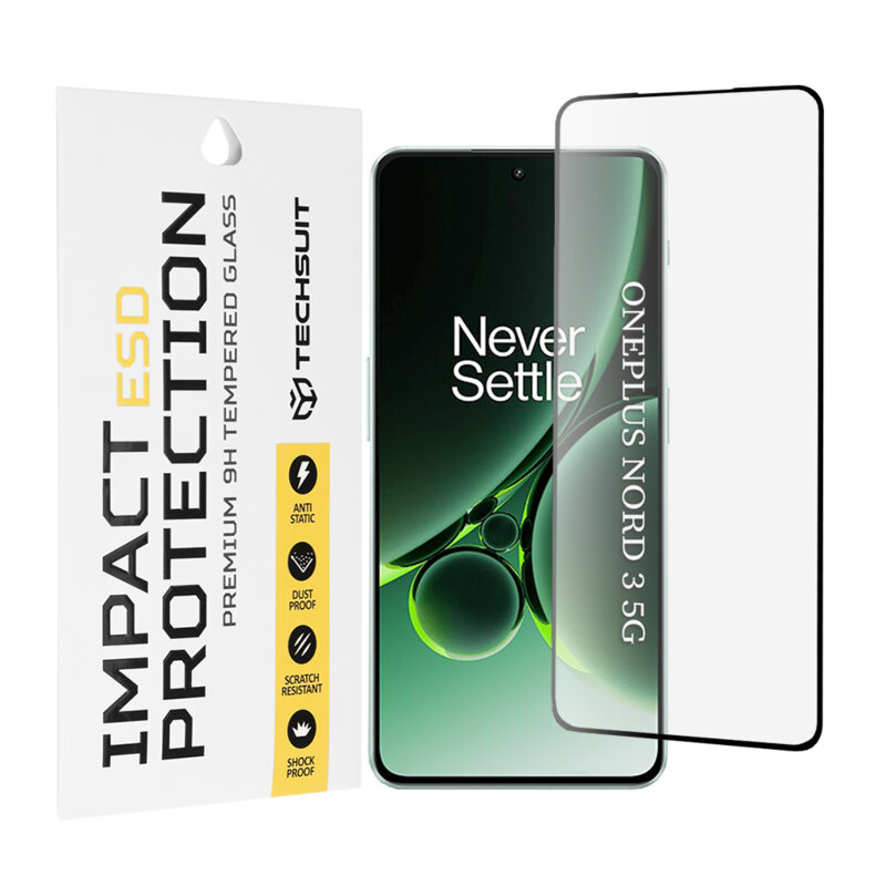 Folie sticla OnePlus Nord 3 Techsuit ESD Glass, negru