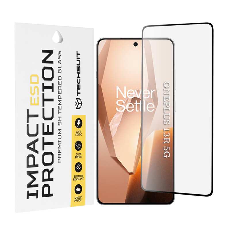 Folie sticla OnePlus 13R Techsuit ESD Glass, negru