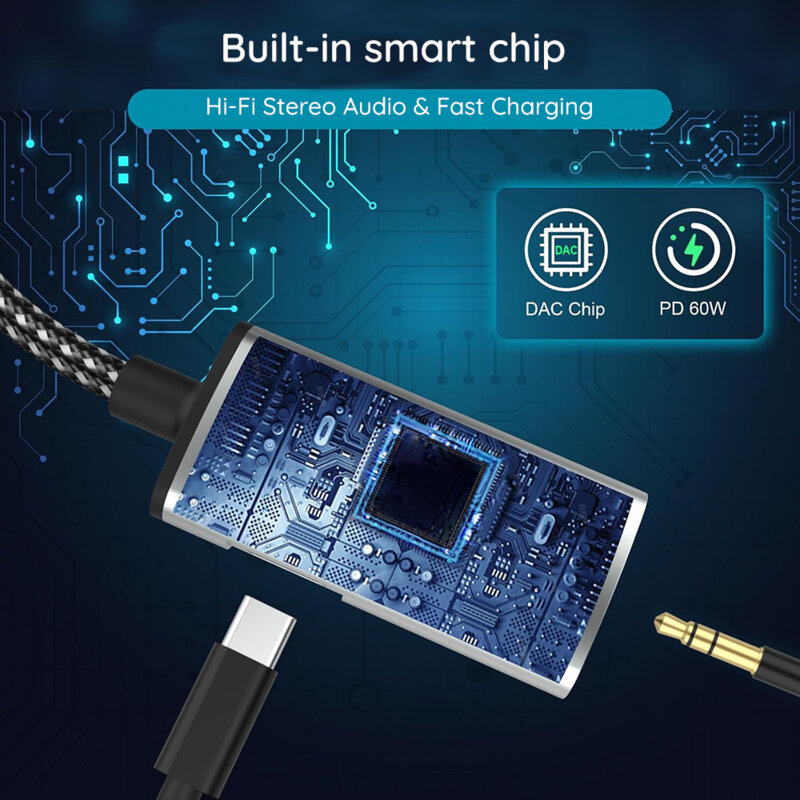 Adaptor audio Type-C la Type-C/Jack 3.5mm Techsuit AcustiCore AC22, gri