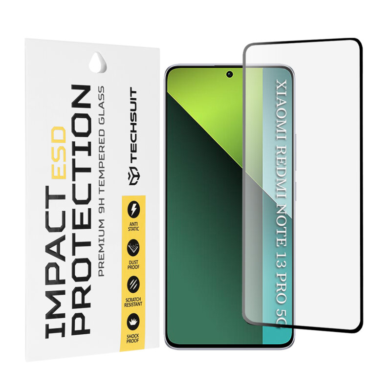 Folie sticla Xiaomi Redmi Note 13 Pro 5G Techsuit ESD Glass, negru