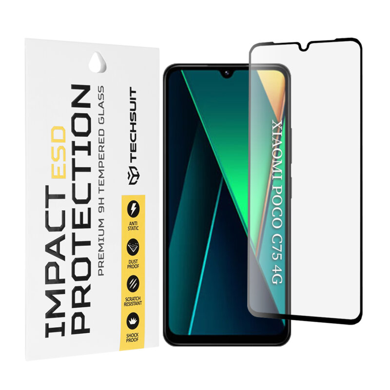 Folie sticla Xiaomi Poco C75 Techsuit ESD Glass, negru