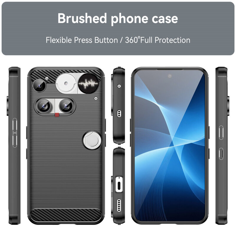 Husa Nothing Phone (3) Techsuit Carbon Silicone, negru