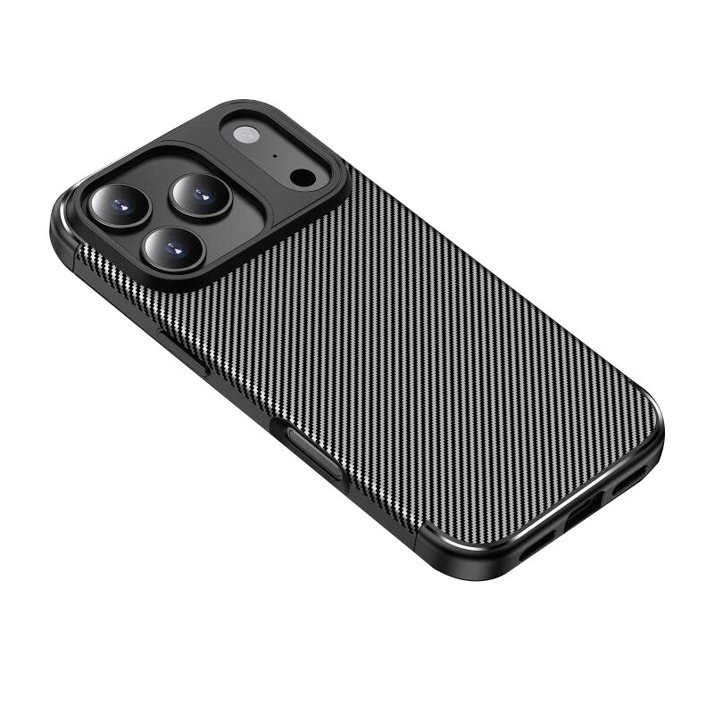 Husa iPhone 17 Pro Techsuit CarbonFiber, negru