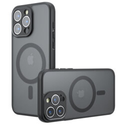 Husa iPhone 14 Pro Techsuit PureFrost MagSafe, negru frost