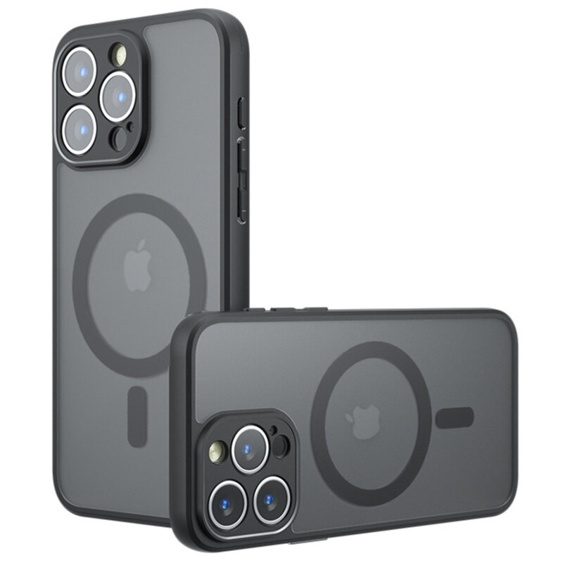 Husa iPhone 14 Pro Techsuit PureFrost MagSafe, negru frost