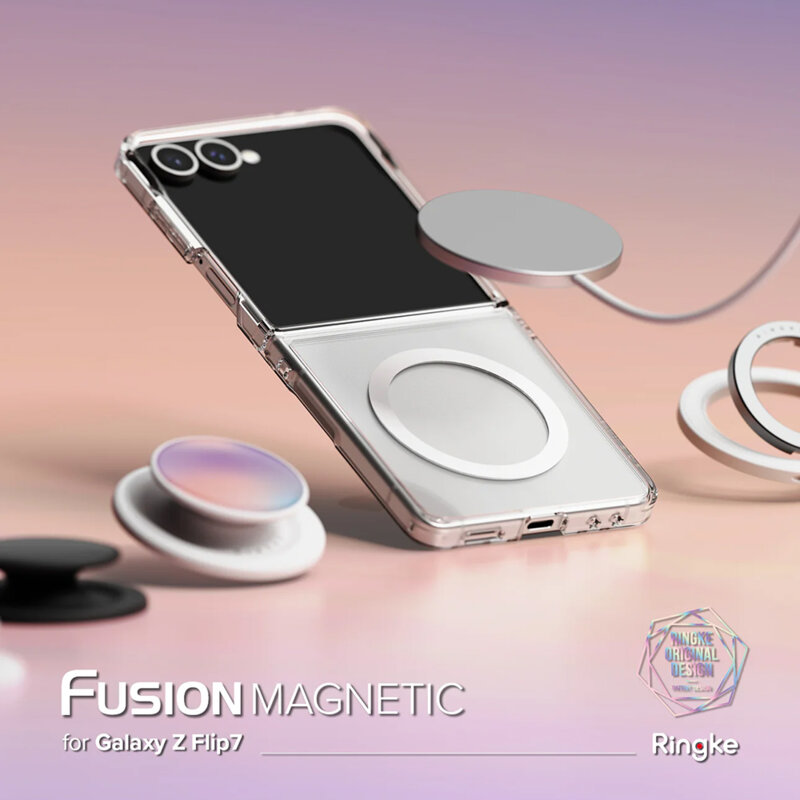 Husa Samsung Galaxy Z Flip7 Ringke Fusion MagSafe, transparenta