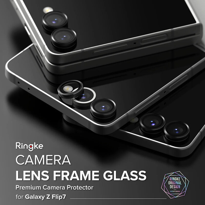 Folie sticla camera Samsung Galaxy Z Flip7 Ringke Camera Lens Frame, negru
