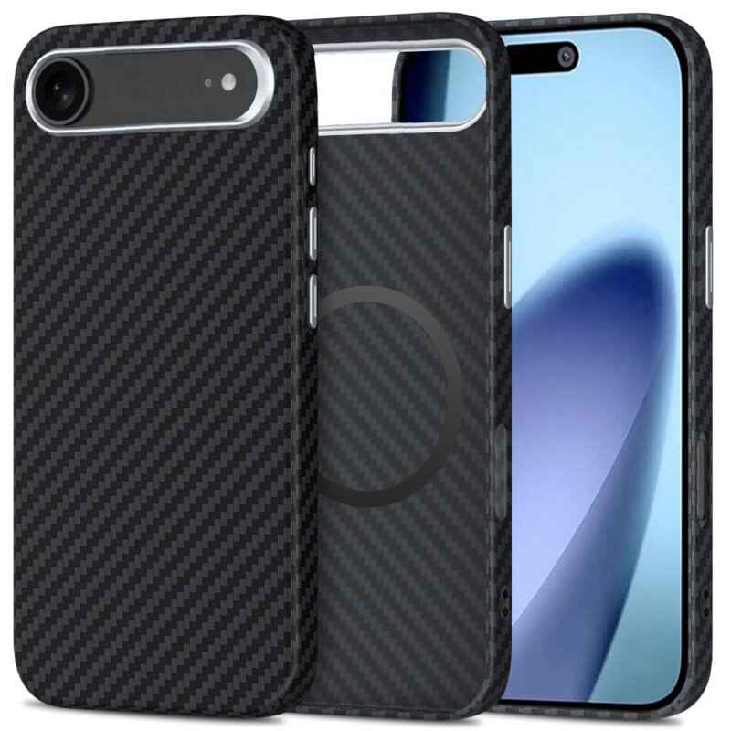 Husa iPhone 17 Air Techsuit CarbonHalo MagSafe, negru