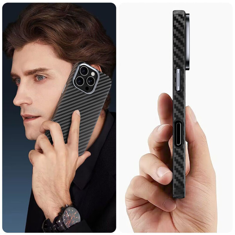 Husa iPhone 17 Air Techsuit CarbonHalo MagSafe, negru