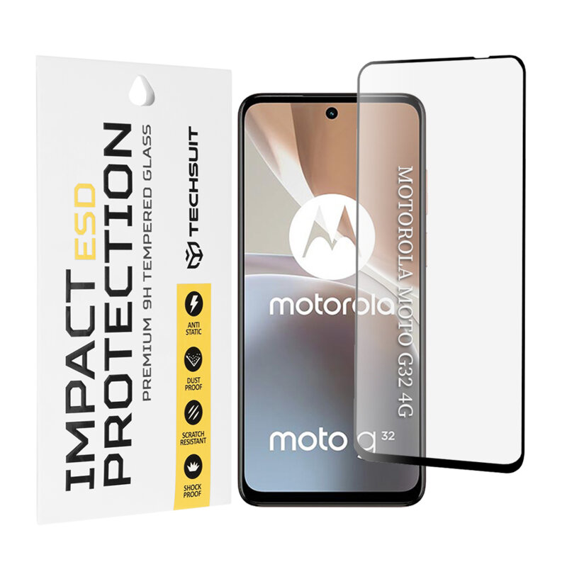 Folie sticla Motorola Moto G32 Techsuit ESD Glass, negru