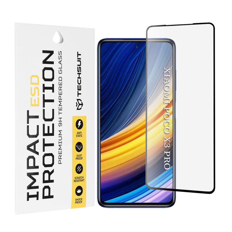Folie sticla Xiaomi Poco X3 Pro Techsuit ESD Glass, negru