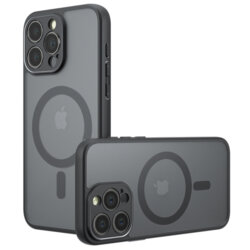 Husa iPhone 13 Pro Max Techsuit PureFrost MagSafe, negru frost