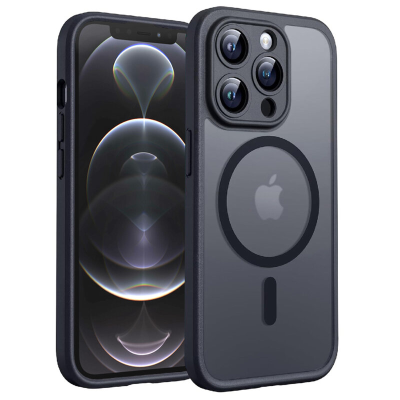 Husa iPhone 12 Pro Techsuit PureFrost MagSafe, negru frost