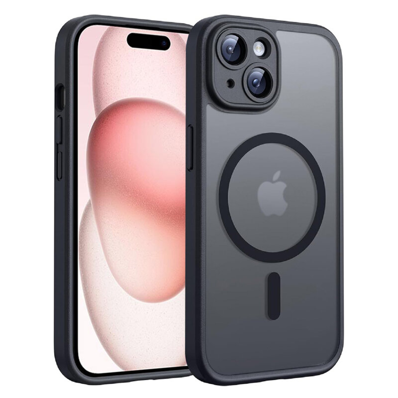 Husa iPhone 15 Techsuit PureFrost MagSafe, negru frost