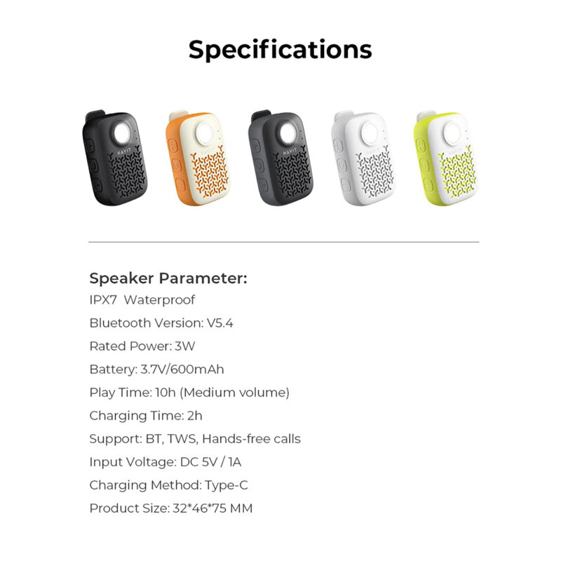 Boxa portabila Bluetooth 5W, 600mAh, IP67 Havit SK868BT, negru