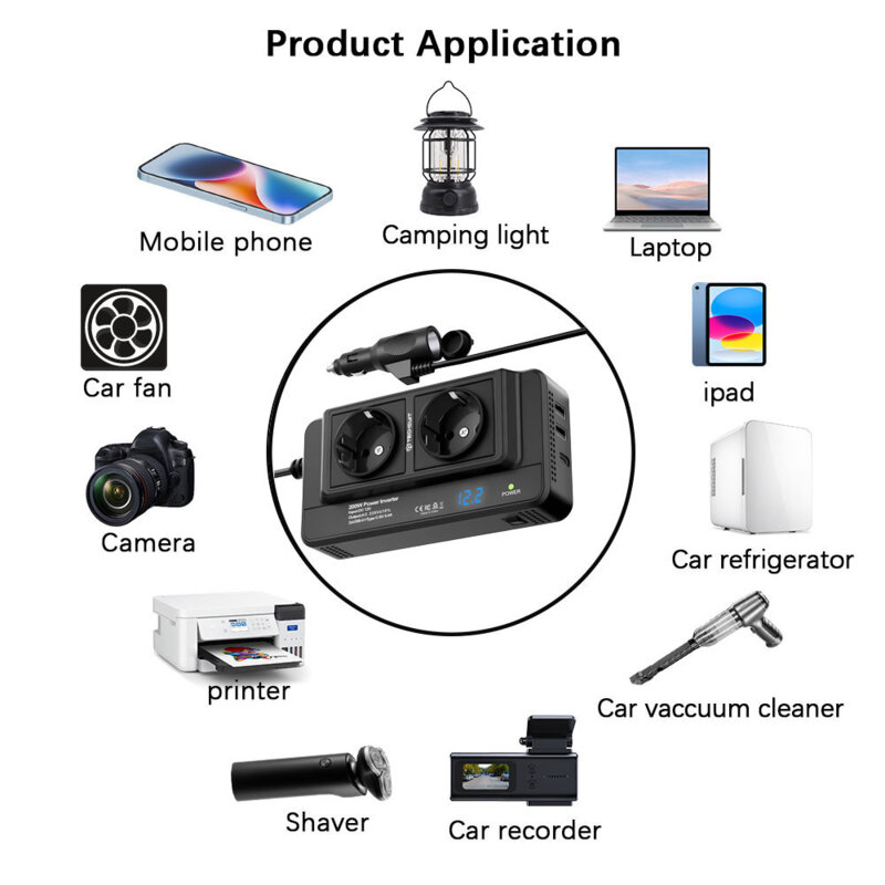 Invertor electric 220V, 200W pentru masina Techsuit PowerDriveX IA2, negru