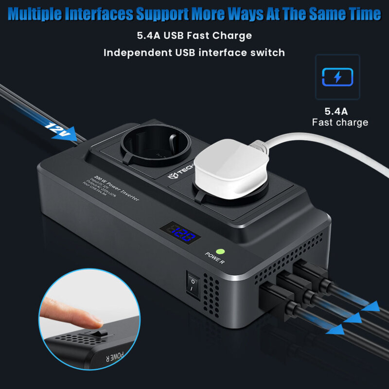 Invertor electric 220V, 200W pentru masina Techsuit PowerDriveX IA2, negru