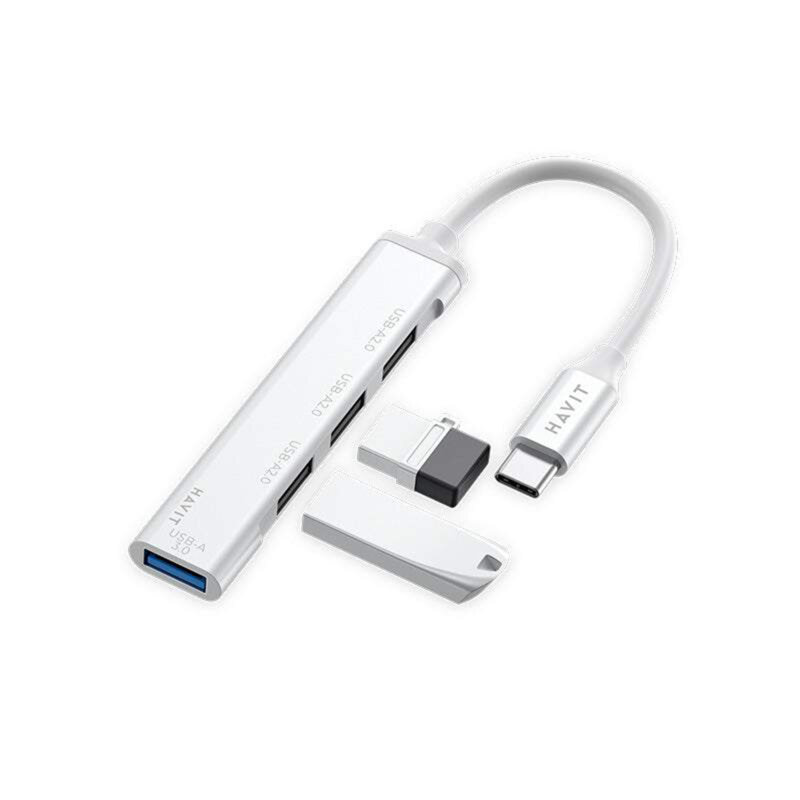 Docking Station, hub cu 4x USB Havit, argintiu, HB41