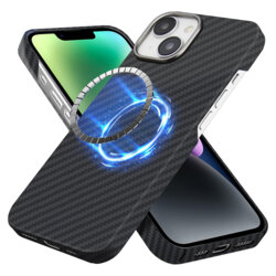 Husa iPhone 14 Techsuit Aramid Fiber MagSafe, negru