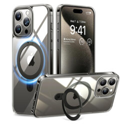 Husa iPhone 15 Pro Max Torras Ostand MagSafe Series, transparenta