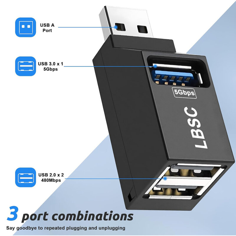 Mini hub USB la 2x USB 2.0, 1x USB 3.0 Techsuit EchoLink H11