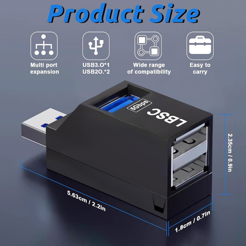 Mini hub USB la 2x USB 2.0, 1x USB 3.0 Techsuit EchoLink H11
