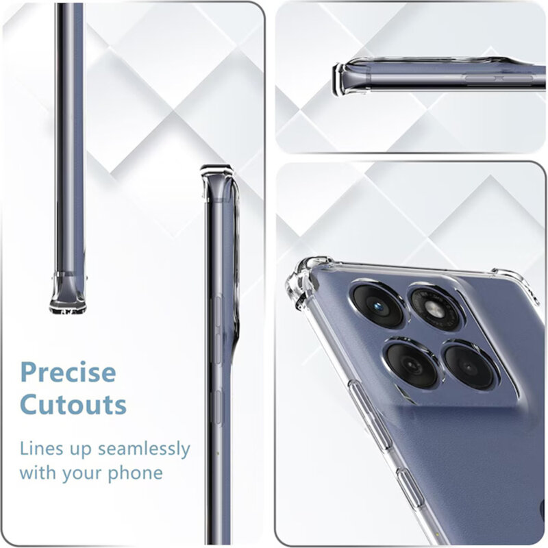 Husa Motorola Moto G86 Techsuit Shockproof Clear Silicone, transparenta