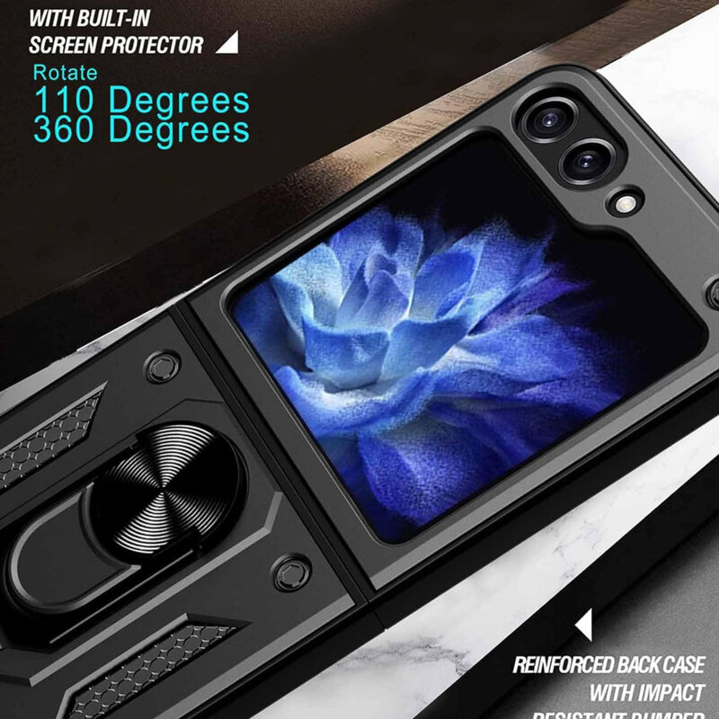 Husa Samsung Galaxy Z Flip7 FE protectie camera Techsuit CamShield Series, negru