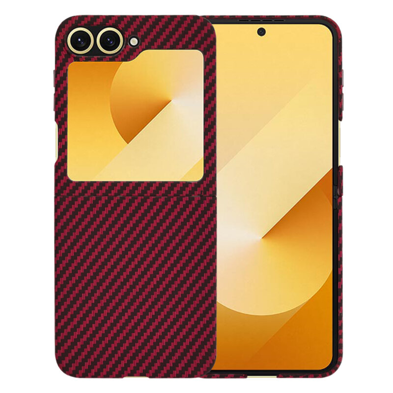 Husa Samsung Galaxy Z Flip7 FE Techsuit Carbonite FiberShell, rosu
