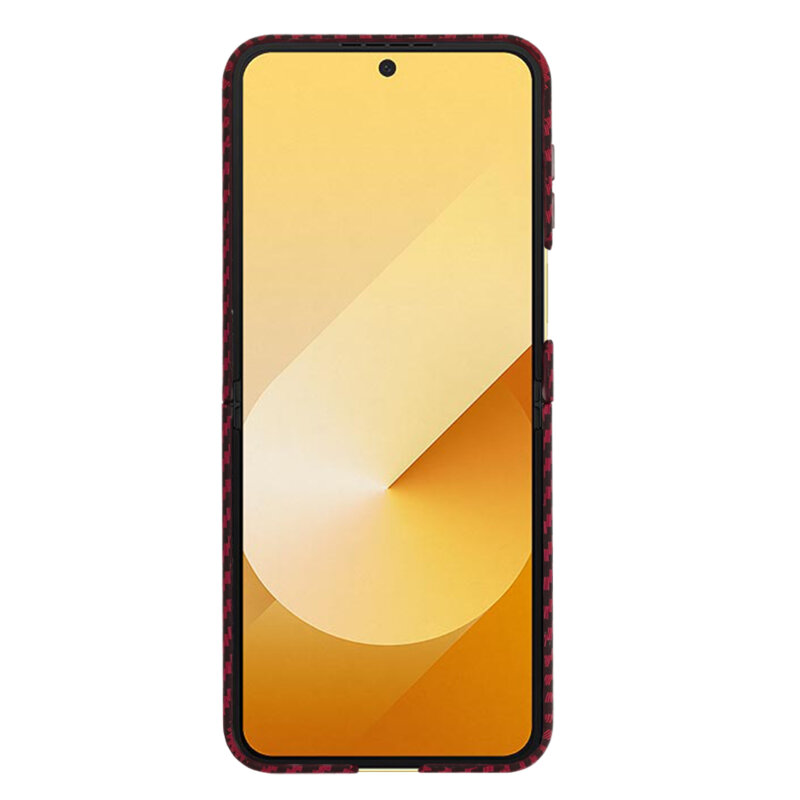 Husa Samsung Galaxy Z Flip7 FE Techsuit Carbonite FiberShell, rosu