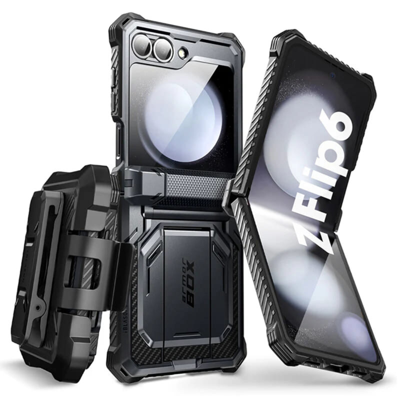 [Pachet 360°] Husa + folie Samsung Galaxy Z Flip7 FE I-Blason Armorbox, negru