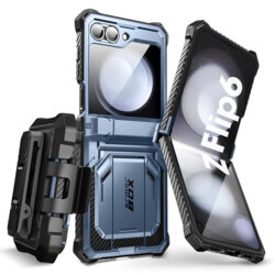 [Pachet 360°] Husa + folie Samsung Galaxy Z Flip7 FE I-Blason Armorbox, albastru