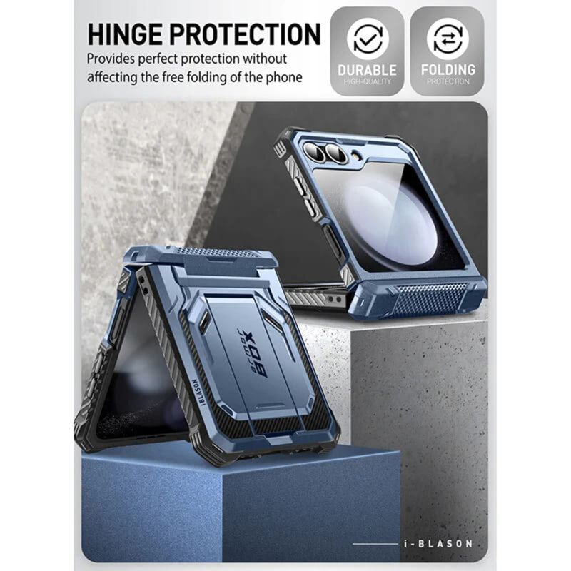 [Pachet 360°] Husa + folie Samsung Galaxy Z Flip7 FE I-Blason Armorbox, albastru