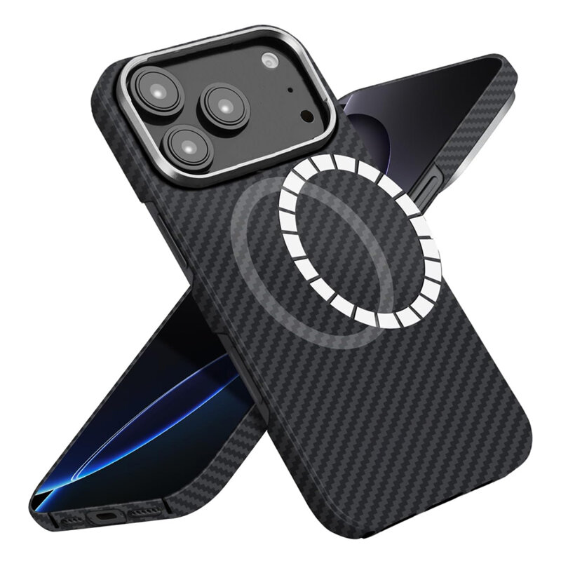 Husa iPhone 17 Pro Max Techsuit Aramid Fiber MagSafe, negru
