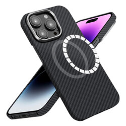 Husa iPhone 14 Pro Max Techsuit Aramid Fiber MagSafe, negru