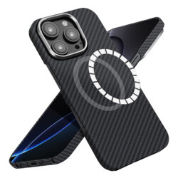 Husa iPhone 16 Pro Max Techsuit Aramid Fiber MagSafe, negru