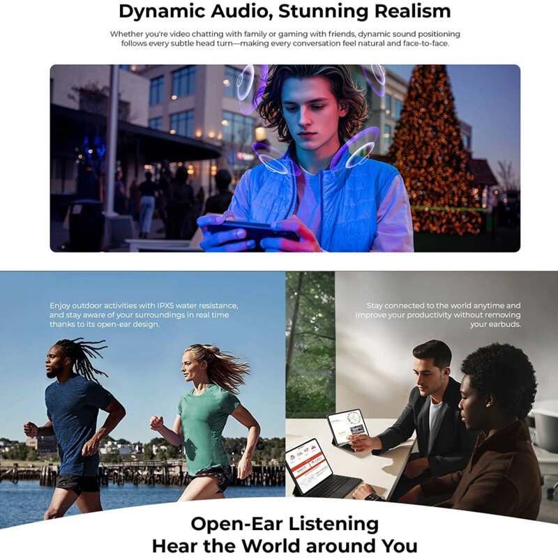 Casti wireless Bluetooth cu microfon Havit, OWS916 LITE, negru