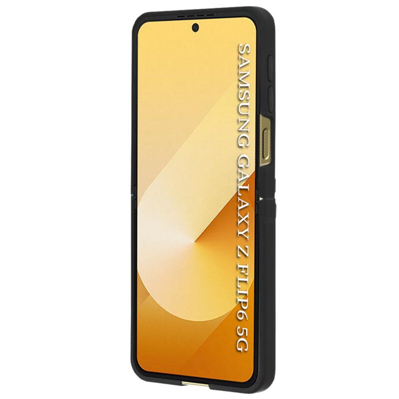 Husa Samsung Galaxy Z Flip6 Techsuit Glinth cu inel suport stand magnetic, negru