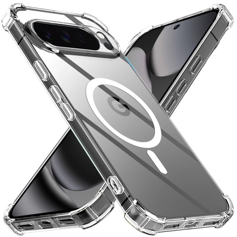 Husa Google Pixel 10 Pro XL Techsuit Shockproof Clear Silicone MagSafe, transparenta