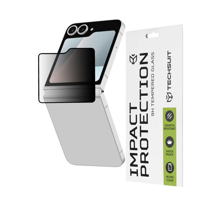 Folie sticla Samsung Galaxy Z Flip7 FE Techsuit 111D Privacy Full Glue, negru