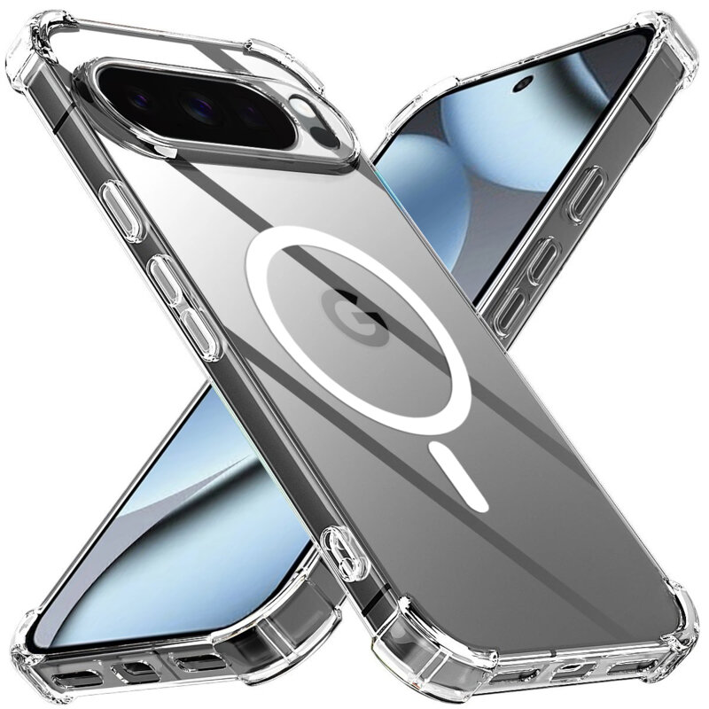Husa Google Pixel 10 Pro Techsuit Shockproof Clear Silicone MagSafe, transparenta