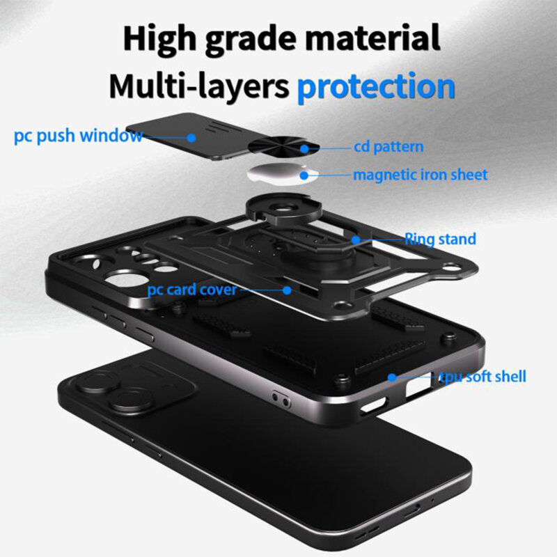 Husa Oppo Reno14 F protectie camera Techsuit CamShield Series, negru