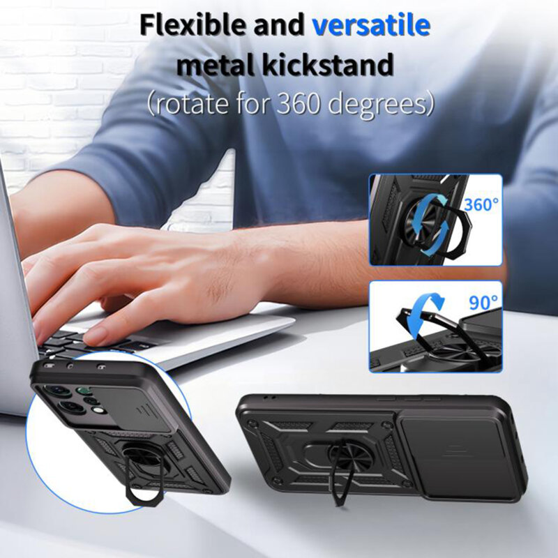 Husa Oppo Reno14 F protectie camera Techsuit CamShield Series, negru