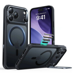 Husa iPhone 17 Pro ESR Classic Hybrid HaloLock Kickstand, negru frost