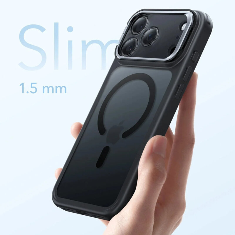 Husa iPhone 17 Pro Max ESR Classic Hybrid HaloLock Kickstand, negru frost