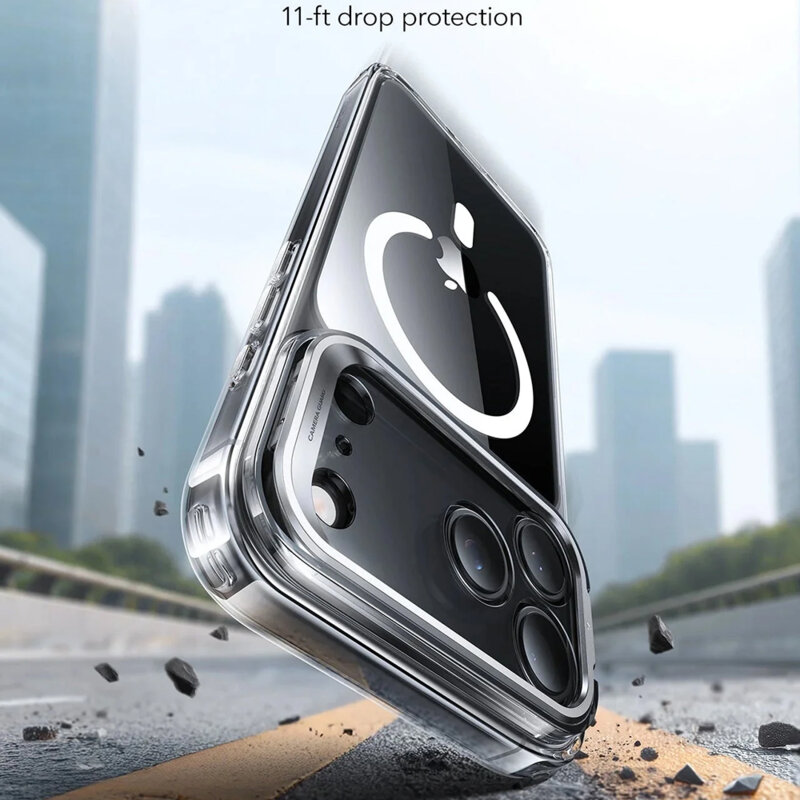 Husa iPhone 17 Pro ESR Classic Hybrid HaloLock Kickstand, transparenta