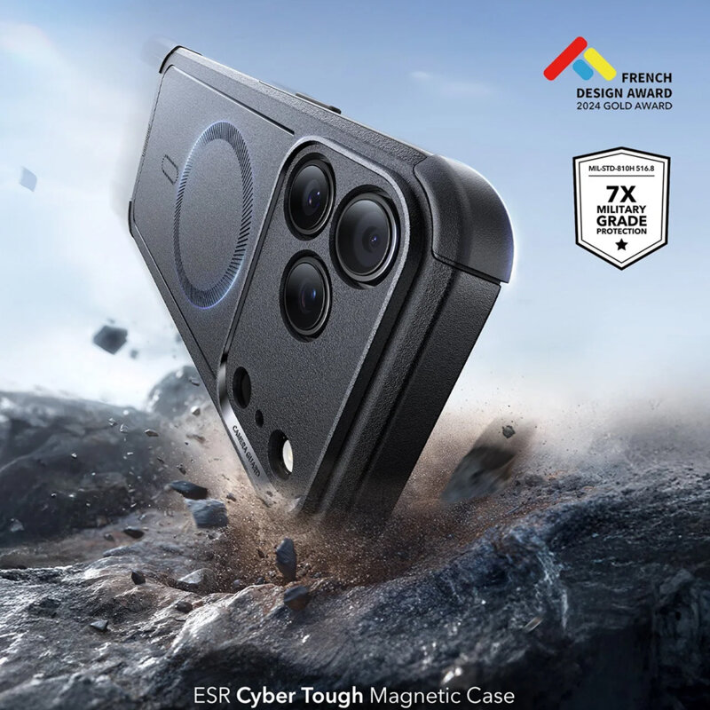 Husa iPhone 17 Pro Max ESR Cyber Halolock, negru