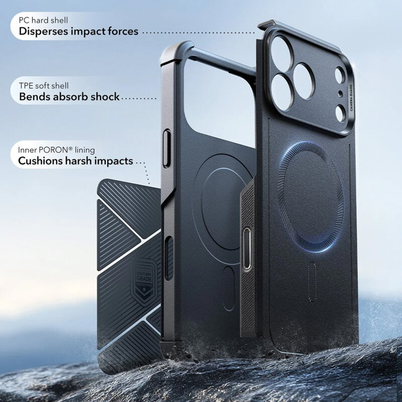 Husa iPhone 17 Pro Max ESR Cyber Halolock, negru